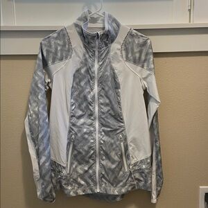 Lululemon running jacket Gray and White Patterned Jacket